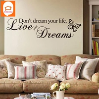 Don't Dream Your Life Live Your Dreams Wall Stickers Home De