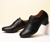 Мужские танцующие туфли, из натуральной кожи, мягкая подошва