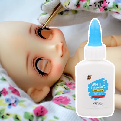taobao agent [Free shipping over 58] BJD baby uses eyelashes gum and does not hurt the baby shape hair wig fixed white glue water after drying