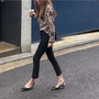 Hàn Quốc mua 2018 mùa thu nữ Dongdaemun LIMITED quần jeans cạp cao thắt lưng thẳng - Quần jean chân váy jean đẹp