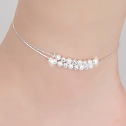 Phiên bản Hàn Quốc của thời trang mạ bạc 925 sterling chuông mờ hạt vòng chân nữ chuyển hạt phụ kiện thời trang đơn giản