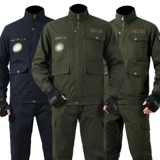 Осенний комплект для работы, хлопковый износостойкий лонгслив, рабочая одежда, защита от ожогов