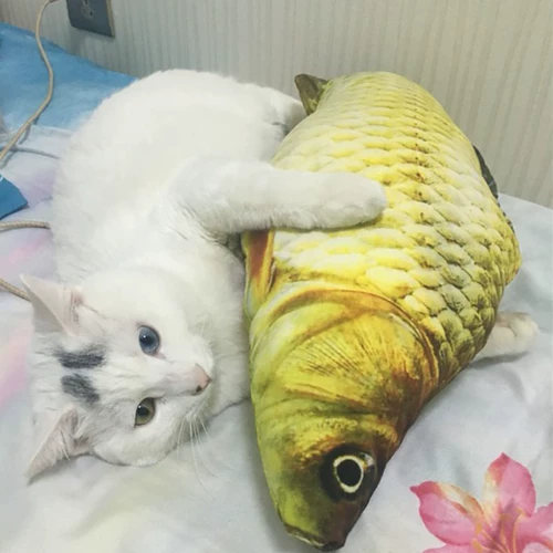 Мятные рыбки, подушка, игрушка, кот, домашний питомец, можно грызть, карп