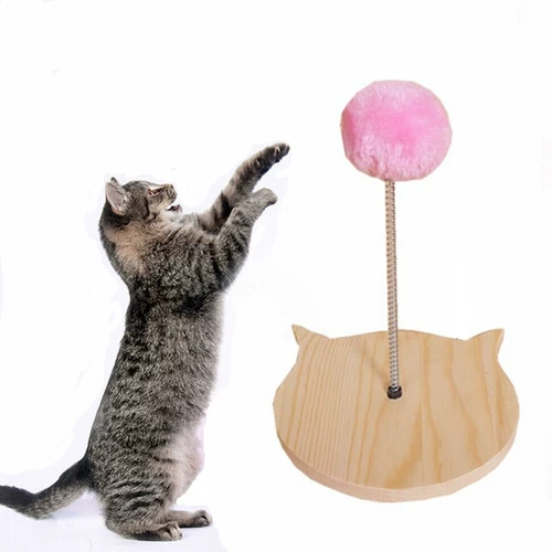 Игрушка из натурального дерева, кот