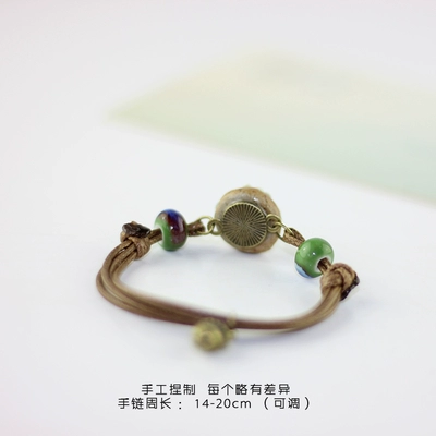 "Yuhe" Jingdezhen gốc gốm vòng đeo tay nữ tay thắt nút hoa nhỏ tươi phong cách dân tộc Hàn Quốc phiên bản của nữ vòng đeo tay nữ