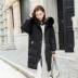 Chống mùa lớn cổ áo lông thú trên đầu gối dài xuống áo khoác nữ 2018 mùa đông Hàn Quốc thời trang giản dị ấm áo khoác dày