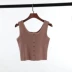 2018 mùa hè mới Hàn Quốc phiên bản của dệt kim rốn chủ đề ngắn vest cardigan Slim hoang dã không tay áo T-Shirt áo len rộng Cardigan