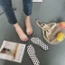 2018 mùa hè retro polka dot đầu vuông chéo với mở ngón chân trong suốt sexy phẳng với gót thấp dép phẳng giày thạch Dép
