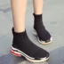 Vớ giày nữ 2018 Hàn Quốc phiên bản của giải trí thể thao cao đẳng gió dày dưới hoang dã vớ đàn hồi giày cao giày cũ phụ nữ