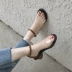 Một từ với Hàn Quốc phiên bản của dày với dép nữ mùa hè 2018 mới tính khí sexy trong suốt mở ngón chân dép với một khóa dép