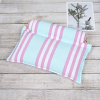 Комбинированная квадратная подушка синяя пурпурная полоса
