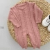 Spot Hàn Quốc Nhập khẩu sơ sinh vải lanh trẻ em Jumpsuit dệt kim nam và nữ Baby Leo áo len mùa thu - Áo liền quần