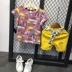 2018 chàng trai mùa hè thời trang giản dị ngắn tay T-Shirt trẻ em Hàn Quốc phiên bản của cá tính cotton nửa tay áo + quần short denim phù hợp với Quần jean