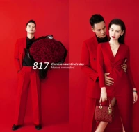 Модное свадебное платье подходит для фотосессий, красная одежда для влюбленных, 2020