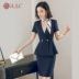 Ai Shangchen mùa hè mặc chuyên nghiệp phù hợp với phụ nữ váy ngắn tay khí chất kích thước lớn OL công cụ tiếp viên đồng phục quần yếm - Bộ đồ