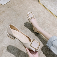 Женские туфли на высоком каблуке, новинка 2021 года, модные универсальные туфли на среднем каблуке на толстом каблуке, весенне-осенние 34 женские туфли маленького размера 313233