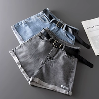 Эластичная джинсовая юбка, шорты, тонкие приталенные штаны, 2021 года, А-силуэт, свободный крой