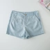 Quần short cotton và vải lanh nữ mùa hè mới 2019 quần linen hoang dã Hàn Quốc kẹo mềm màu lanh quần nóng - Quần short