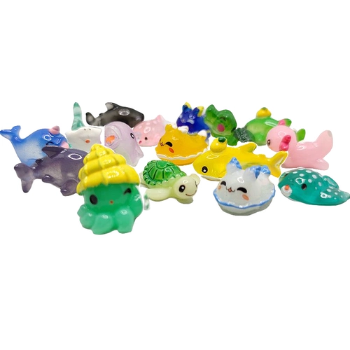 Маленькая реалистичная акула, микро пейзаж, дельфин, крокодил