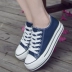 Mùa xuân và mùa hè trắng sneakers ladies Hàn Quốc phiên bản của nền tảng giày vải thấp để giúp thể thao và giải trí thắt lưng tăng giày đơn triều Plimsolls