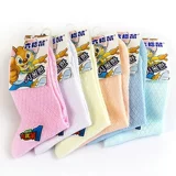 六指鼠 Детские хлопковые летние носки для мальчиков, тонкие белые цветные гольфы