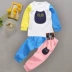 Bé mùa xuân và mùa hè bông phù hợp với trong màu sắc của trẻ em thường phù hợp với quần cotton hai mảnh quần áo em bé 0-4 tuổi
