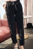 2018 mùa hè mới quần hậu cung lụa dâu tằm tơ lỏng lẻo kích thước lớn màu đen tie đàn hồi eo chín quần phụ nữ quần tây baggy nữ Quần Harem