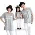 Cha mẹ và con nạp 2018 mùa hè thư mới ngắn tay t- shirt 200 kg cộng với phân bón xl mẹ và con gái mẹ và con trai gia đình thủy triều áo khoác cặp cho mẹ và bé Trang phục dành cho cha mẹ và con