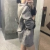 Đầu mùa thu Hàn Quốc phiên bản của đơn giản retro kẻ sọc dài tay blazer + cao eo nửa chiều dài váy khí phù hợp với nữ