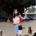 Hồng Kông hương vị mùa hè chic retro POLO cổ áo hit màu ngắn tay áo đan T + cao eo bag hip váy thời trang phù hợp với nữ kiểu đồ bộ đẹp Bộ đồ