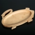 Hình dạng động vật khay ngỗng vịt hình hình gỗ sồi rắn tấm tròn khay cao su gỗ tấm trái cây bằng gỗ với máng - Tấm Tấm