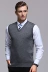 Mùa xuân và mùa thu mới trung niên của nam giới cashmere vest len ​​vest V-Cổ kích thước lớn trung niên vest áo len áo len len dệt kim Dệt kim Vest