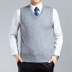 Mùa thu và mùa đông mới trung niên của nam giới cashmere vest V-Cổ kích thước lớn len vest trung niên áo len vest áo len