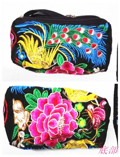 Этническая ретро сумка с петлей на руку из провинции Юньнань, шоппер для отдыха, маленькая сумка клатч, этнический стиль, в цветочек