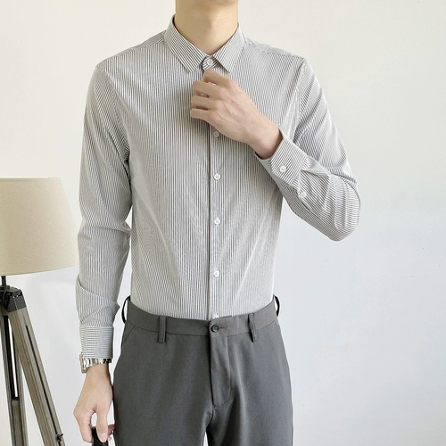 Рубашка, трендовый пиджак классического кроя для отдыха, осенняя, коллекция 2021, длинный рукав