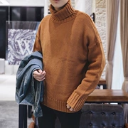 Hong Kong phong cách văn học mùa đông cao cổ áo len nam ấm lỏng sinh viên Hàn Quốc áo len áo len couple đáy áo Harajuku bf