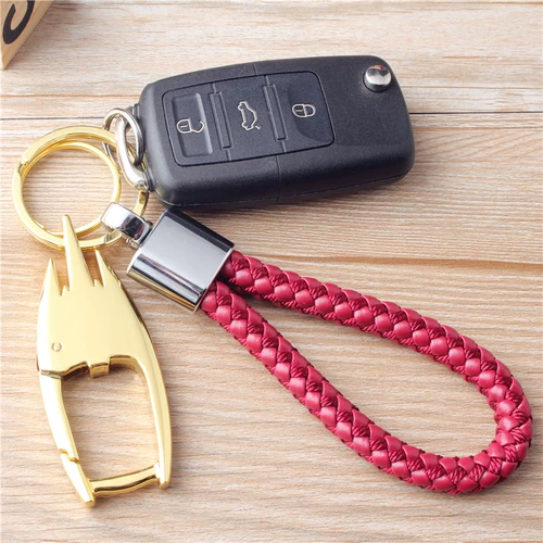 Золотой металлический брелок, плетеные ключи от машины для ключей