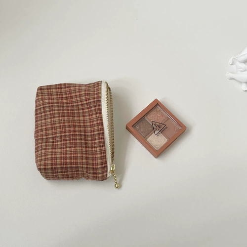 Маленький классический ретро кошелек, мягкая ткань, помада, красная сумка-органайзер, картхолдер