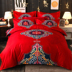 Cotton bốn mảnh cưới đỏ dày 2.2x2.4 m giường đơn giản cotton 4 piece đặt 1.8x2.2 m quilt bộ đồ giường Bộ đồ giường bốn mảnh