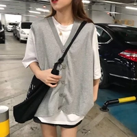 Mùa hè 2019 mới in thư Hàn Quốc áo vest nữ sinh viên vest nhỏ áo vest hoang dã - Áo vest áo khoác mùa đông nữ