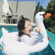 Lớn màu trắng ngỗng trẻ em bơi vòng núi bé con inflatable dày đôi chỗ ngồi cậu bé cô gái 1-3-6 tuổi