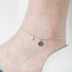 S925 sterling bạc ngày Hàn Quốc hoang dã đơn giản cá tính nhỏ kim cương tròn tiếng Anh bảng chữ cái mặt dây chuyền vòng chân nữ mắt cá chân chuỗi - Vòng chân