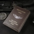 Giấy phép lái xe da trường hợp nam Mỹ thí điểm tài liệu thư mục siêu mỏng thẻ da tay áo chống degaussing đa chức năng thẻ mini gói