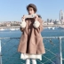 Mùa thu đông 2018 phiên bản Hàn Quốc mới của người đàn ông nhỏ bé len lông ngắn lông cừu cộng với áo khoác nhung nữ tartan