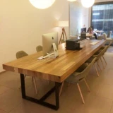 Современные современные простые таблицы конференции с твердым древесином длинно -баровой столовой стол