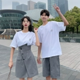 Парная одежда для влюбленных, летний комплект, юбка, брендовая футболка с коротким рукавом для школьников, коллекция 2021