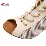 Пейзаж сетчатая сетка высокая танцевальная туфли женская высокие каблуки на каблуках.