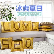 Mùa hè mahjong gối gối sofa gối mahjong mat gối đệm tre mat xe pillowcase tùy chỉnh