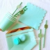 Màu xanh lá cây bronzing giấy khăn giấy cup khay giấy bộ sưu tập giấy dùng một lần bộ đồ ăn đảng đảng tráng miệng bảng trang trí