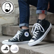 Converse CONVERSE ALL STAR giày vải cao cổ màu đen và trắng cổ điển M7650C M9160 - Plimsolls